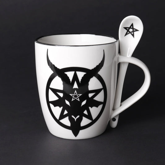Alchemy Gothic Baphomet, Mug & Spoon Set (ALMUG23)