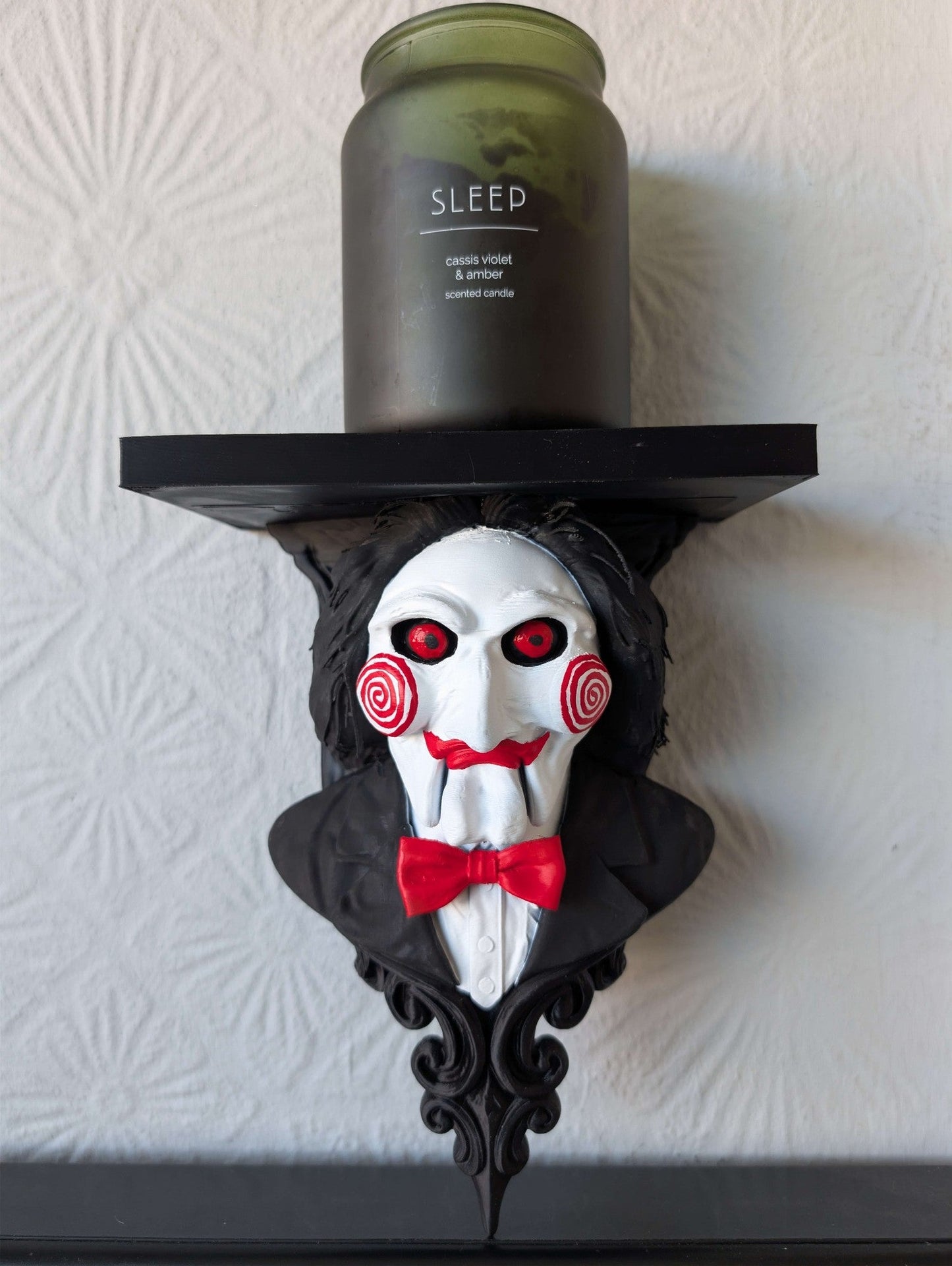 Billy The Puppet Saw Wall Shelf Mount Display - Unique Horror Decor Gift