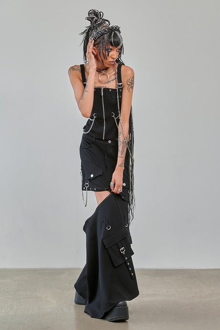 Banned Apparel Gothic Cargo Skirt Black Zip Off Punk Style