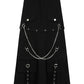 Banned Apparel Gothic Cargo Skirt Black Zip Off Punk Style