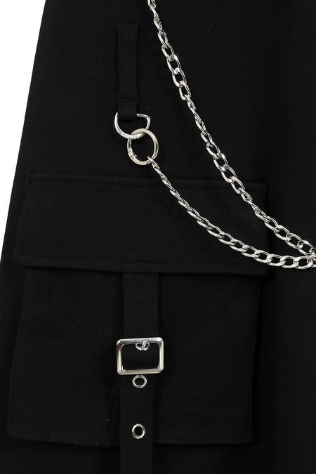Banned Apparel Gothic Cargo Skirt Black Zip Off Punk Style