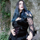 Dark in Love Gothic Black & Red Velvet Lace Corset