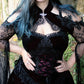 Dark in Love Gothic Black & Red Velvet Lace Corset