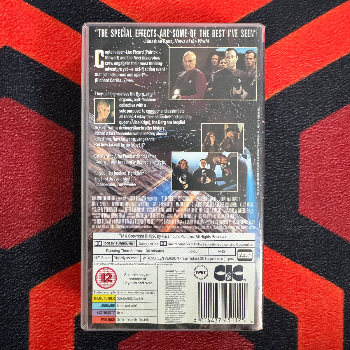 Star Trek: First Contact VHS Video (1997) VHR4511