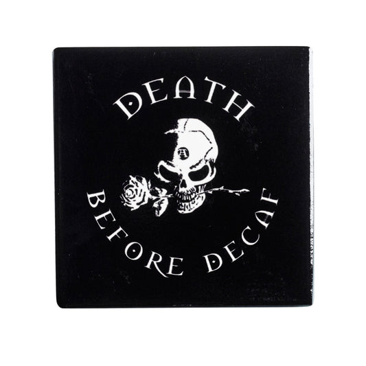 Alchemy Gothic Death Before Decaf Coaster (CC7)