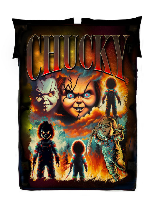 Horror Movie Blanket - Chucky Blanket - Luxury Twin / Double Fleece Blanket