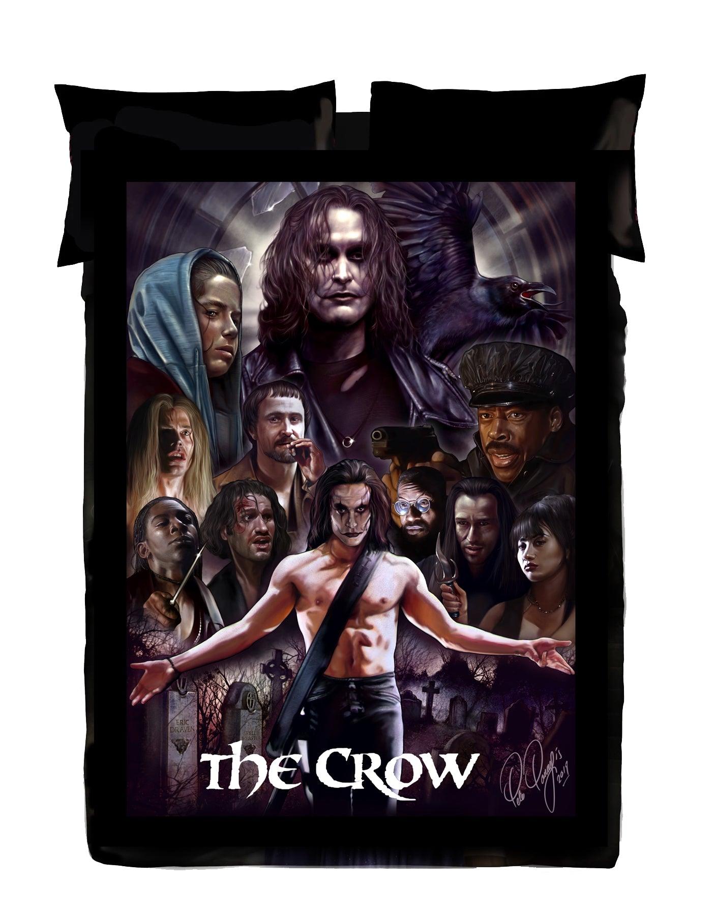 Horror Movie Blanket - Crow Montage Blanket - Luxury Twin / Double Velveteen Fleece Blanket