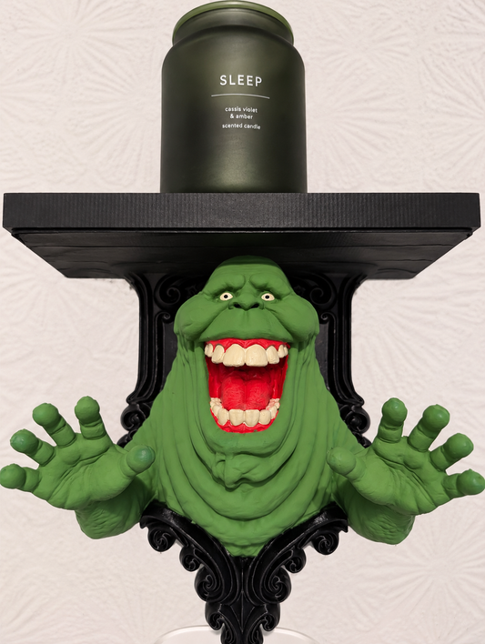 Slimer Ghostbusters Wall Shelf Mount Display - Unique Horror Decor Gift