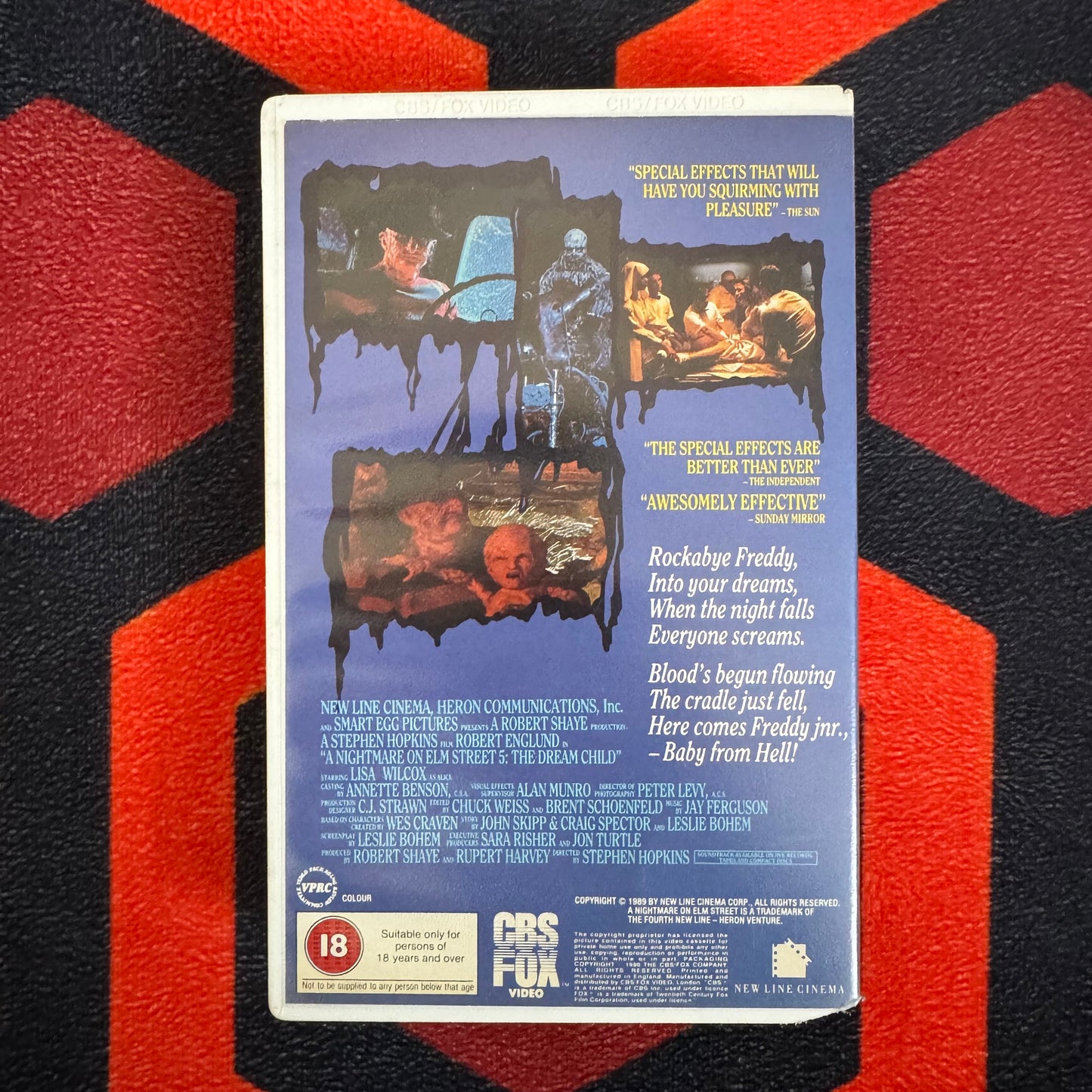 A Nightmare On Elm Street 5: The Dream Child Ex Rental VHS Video (1989) 2400