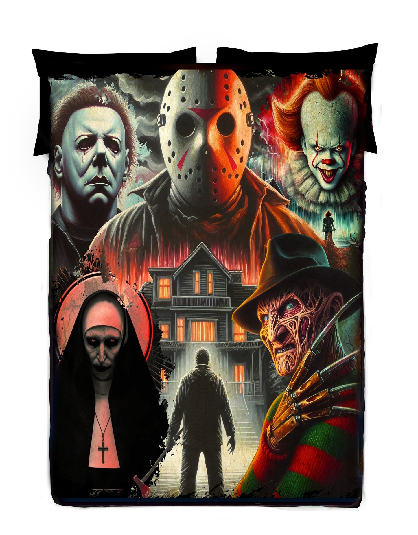 Horror Movie Blanket - Don't Have Nightmares Blanket - Luxury Twin / Double Velveteen Fleece Blanket
