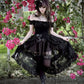Dark In Love Lilinoe Goth Dress - Off Shoulder Lace-Up Back