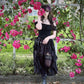 Dark In Love Lilinoe Goth Dress - Off Shoulder Lace-Up Back
