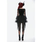 Dark in Love Anastasia Gothic Velvet & Lace Embroidered Dress