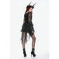 Dark in Love Anastasia Gothic Velvet & Lace Embroidered Dress