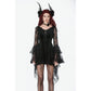 Dark in Love Anastasia Gothic Velvet & Lace Embroidered Dress