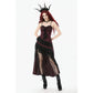 Dark in Love Belladonna Burgundy Brocade and Lace Dress