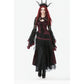 Dark in Love Belladonna Burgundy Brocade and Lace Dress