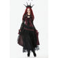 Dark in Love Belladonna Burgundy Brocade and Lace Dress