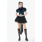 Dark in Love Dark Academia Striped Puff-Sleeve Blouse