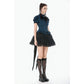 Dark in Love Dark Academia Striped Puff-Sleeve Blouse