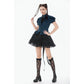 Dark in Love Dark Academia Striped Puff-Sleeve Blouse