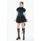 Dark in Love Dark Academia Striped Puff-Sleeve Blouse