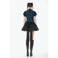 Dark in Love Dark Academia Striped Puff-Sleeve Blouse