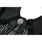 Dark in Love Gothic Peter Pan Collar Lace Shirt - Dark Academia Striped Cotton