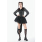 Dark in Love Gothic Peter Pan Collar Lace Shirt - Dark Academia Striped Cotton