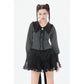 Dark in Love Gothic Peter Pan Collar Lace Shirt - Dark Academia Striped Cotton