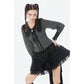 Dark in Love Gothic Peter Pan Collar Lace Shirt - Dark Academia Striped Cotton