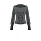 Dark in Love Gothic Peter Pan Collar Lace Shirt - Dark Academia Striped Cotton