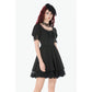 Dark in Love Gothic Lace Square-Neck Puff Sleeve Dress