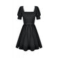 Dark in Love Gothic Lace Square-Neck Puff Sleeve Dress