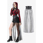 Dark in Love Gothic Sheer Mesh Maxi Skirt with PU Waist Corset - Size UK 8 Left Only!