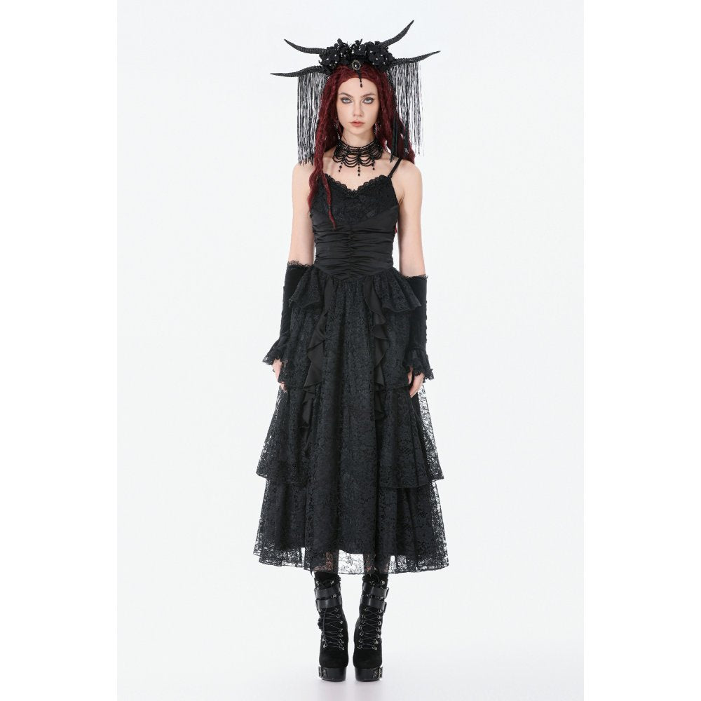 Dark in Love Minerva Gothic Satin Lace Dress