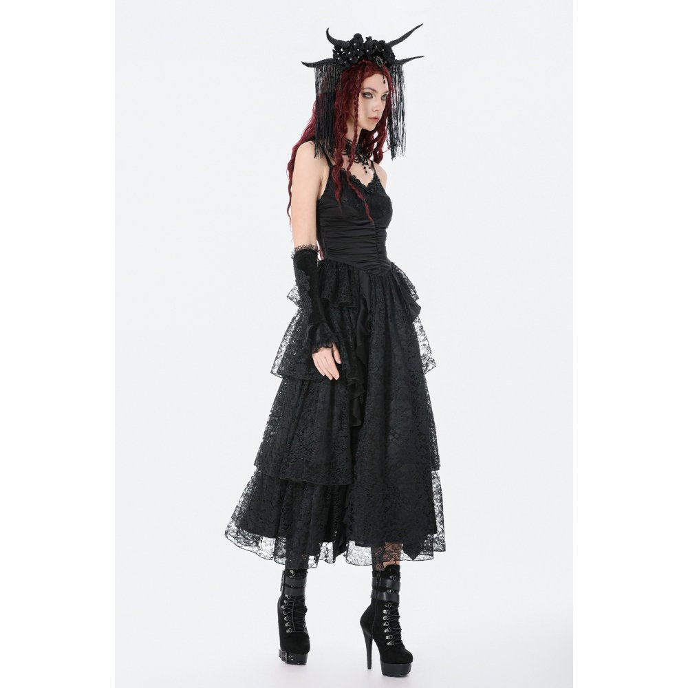 Dark in Love Minerva Gothic Satin Lace Dress