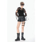 Dark in Love Punk Mesh Hollow-Out Hooded Mesh Top