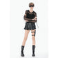 Dark in Love Punk Mesh Hollow-Out Hooded Mesh Top