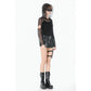 Dark in Love Punk Mesh Hollow-Out Hooded Mesh Top