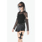 Dark in Love Punk Mesh Hollow-Out Hooded Mesh Top