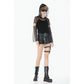 Dark in Love Punk Mesh Hollow-Out Hooded Mesh Top