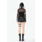 Dark in Love Punk Mesh Hollow-Out Hooded Mesh Top