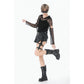 Dark in Love Punk Mesh Hollow-Out Hooded Mesh Top