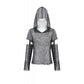 Dark in Love Punk Mesh Hollow-Out Hooded Mesh Top