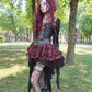 Dark in Love Red-Black Plaid Leather Layered Punk Sweetcore Dress