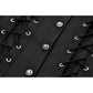 Dark in Love Ruptured Lace-Up Goth Shirt - D-Ring Hardware & Handkerchief Hem