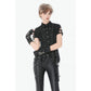Dark in Love Ruptured Lace-Up Goth Shirt - D-Ring Hardware & Handkerchief Hem