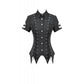 Dark in Love Ruptured Lace-Up Goth Shirt - D-Ring Hardware & Handkerchief Hem