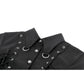 Dark in Love Ruptured Lace-Up Goth Shirt - D-Ring Hardware & Handkerchief Hem